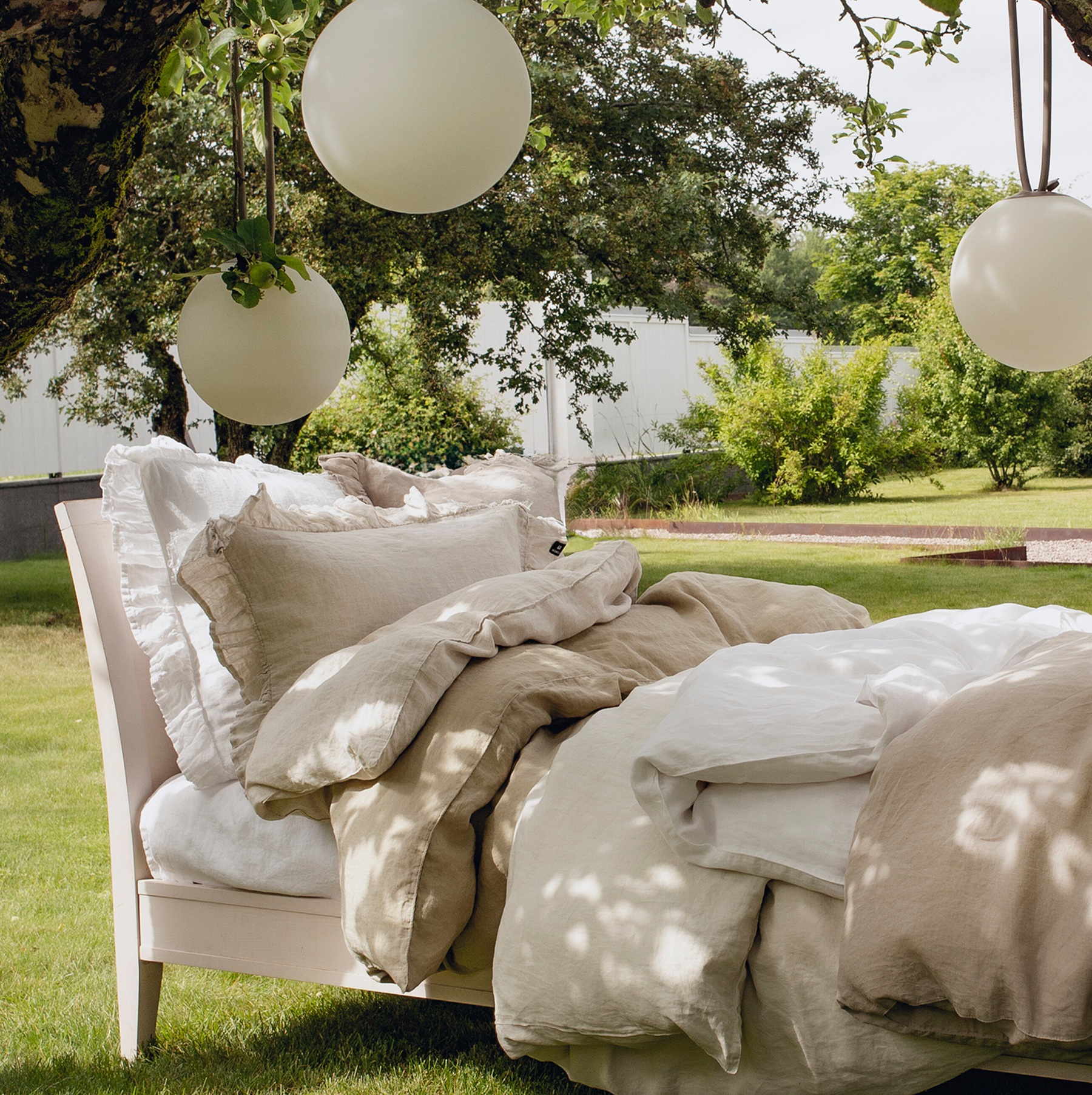 lniana poszewka na poduszkę z falbanką Natural Home Decor