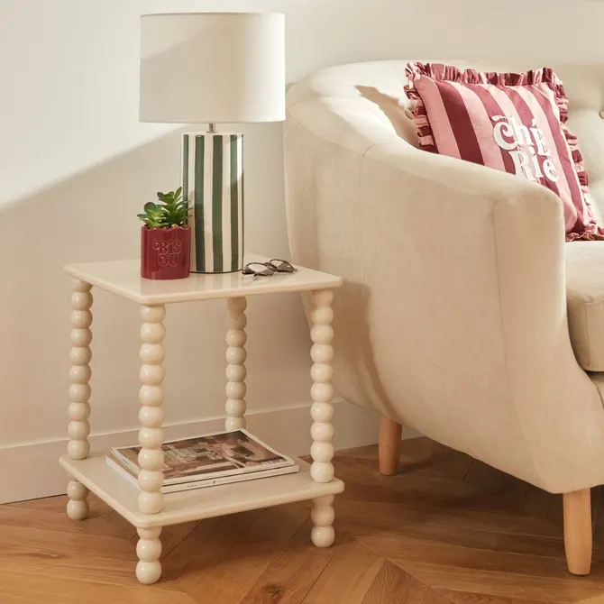 stolik pomocniczy z toczonymi nogami, Natural Home Decor