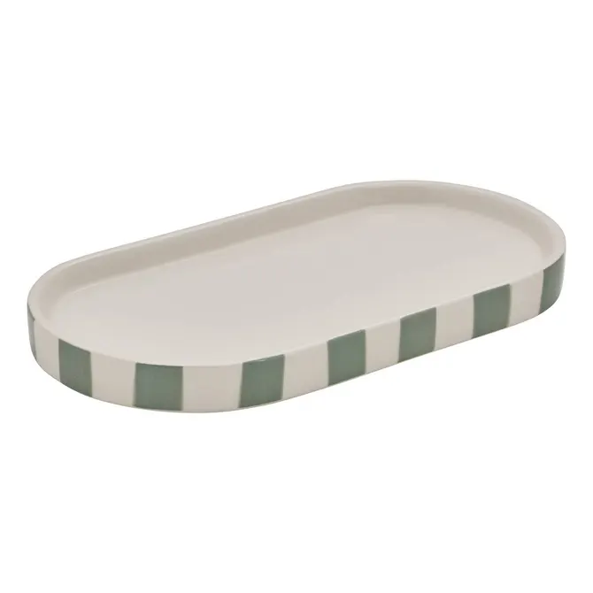 ceramiczna taca łazienkowa w paski, Home Decor