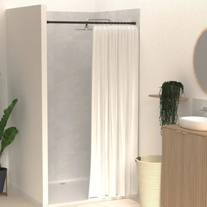 czarny drążek prysznicowy bez wiercenia, Natural Home Decor
