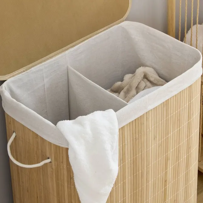 prostokątny kosz na pranie z przegródkami, Natural Home Decor